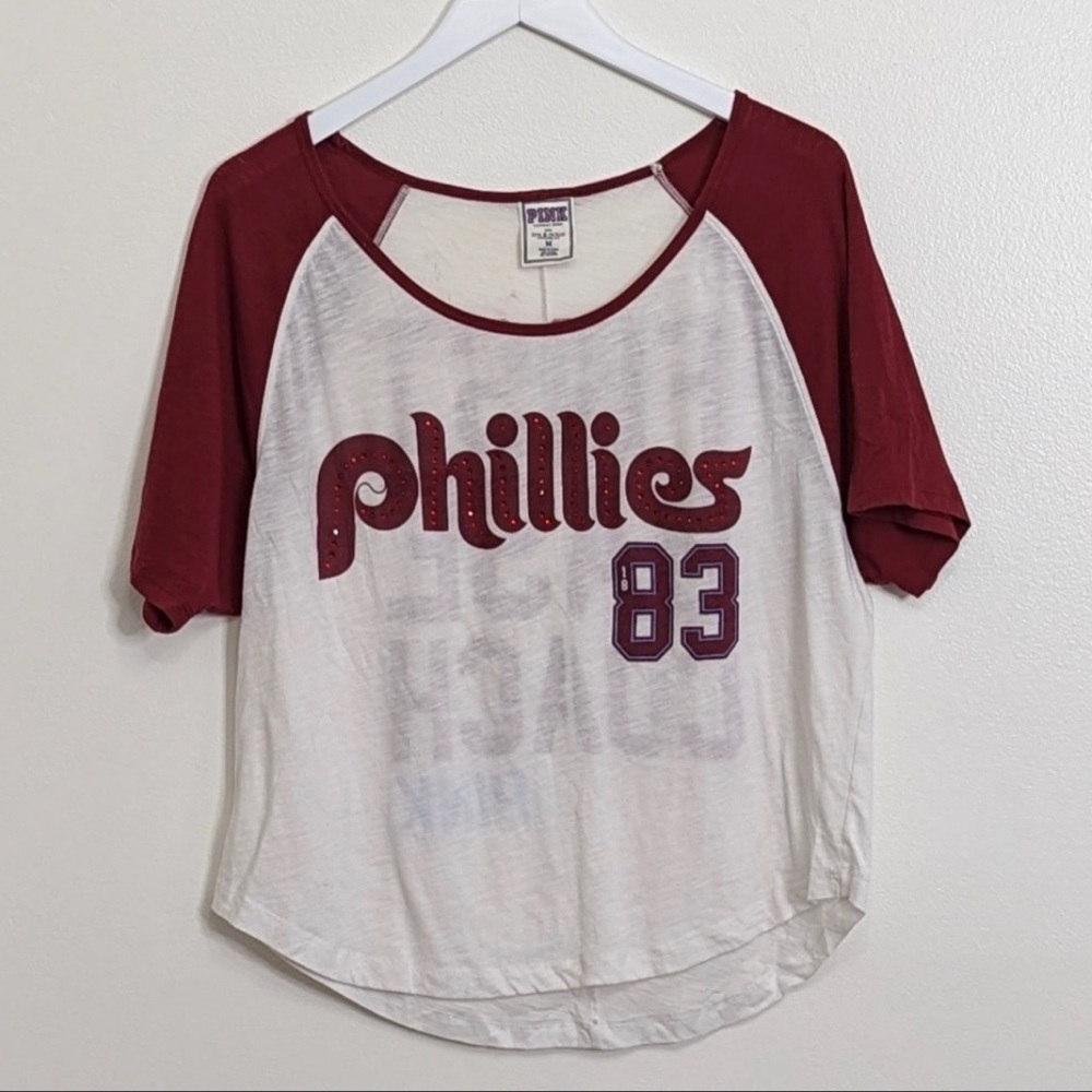 Victoria's Secret Pink Philadelphia Phillies Medium White Baseball T-shirt